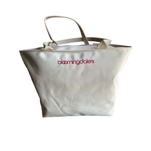 Bloomingdale's vintage Tote Neutral Casual Bag Tan Red Classic Handbag